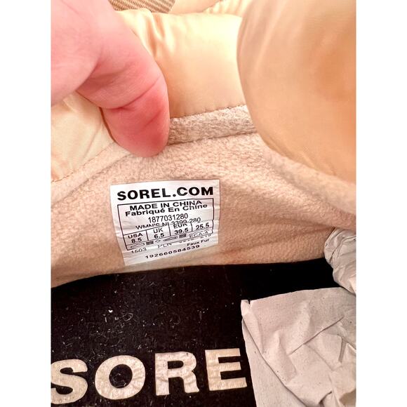 Sorel Size 8.5 Out N About Puffy Boot High Top Sneaker Waterproof Tan Blush NWT - Picture 11 of 13
